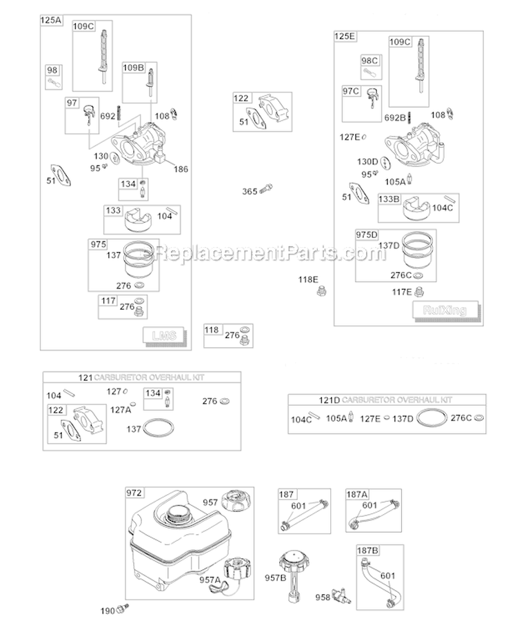 Page C Diagram and Parts List for 15A114-0342-E1  Briggs and Stratton Engine